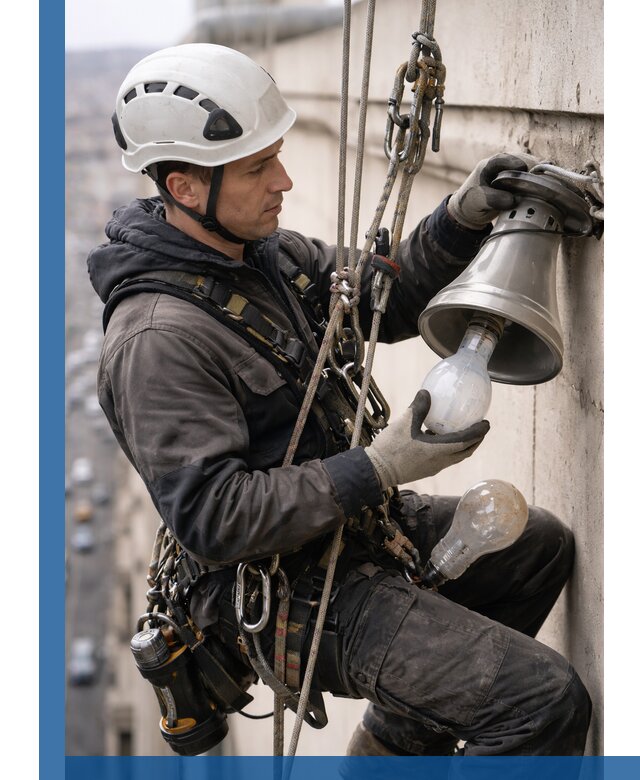 Замена ламп на высоте в Великих Луке профессионально и быстро