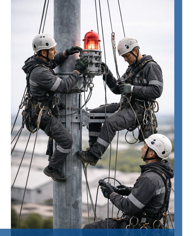 Монтаж заградительных огней в Великих Луке от 8786 р. | ВЫСОТНИК-Вкл