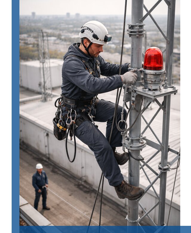 Монтаж заградительных огней и обслуживание объектов в Великих Луке