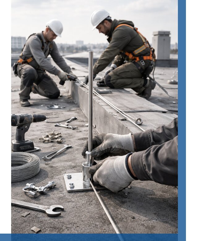 Монтаж молниезащиты на кровле в Великих Луке цена от 25843 р. | ВЫСОТНИК-Вкл