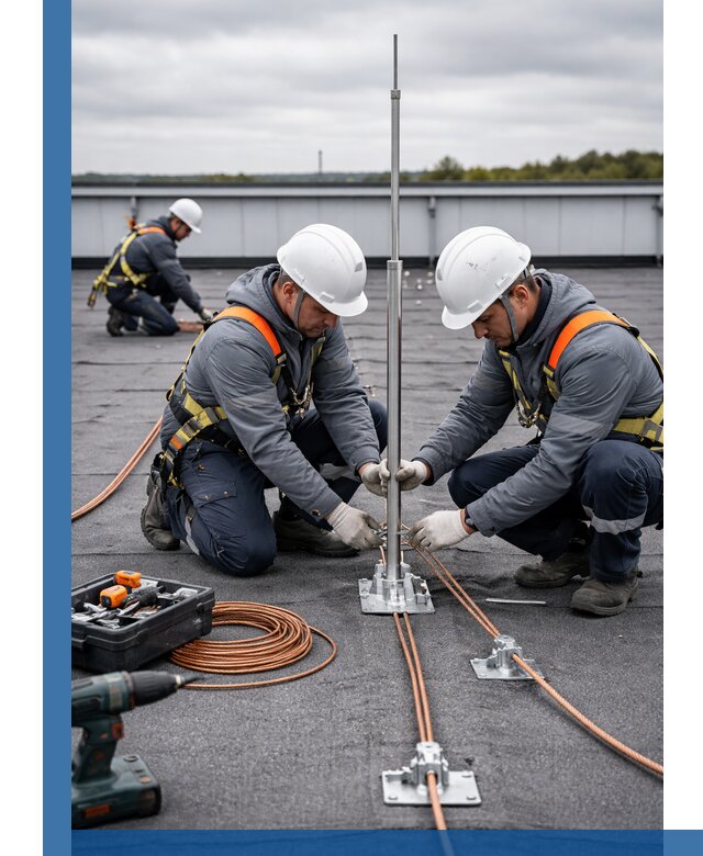 Монтаж молниезащиты на кровле в Великих Луке под ключ с гарантией