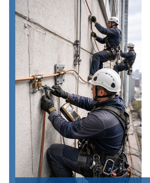 Монтаж системы заземления здания и молниезащиты в Великих Луке