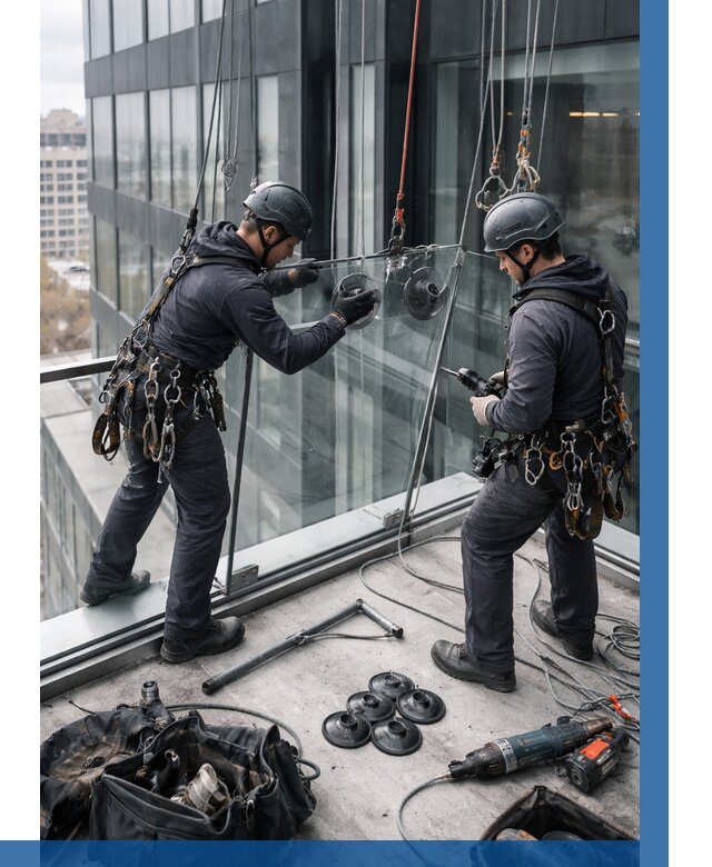 Монтаж стеклянных ограждений в Великих Луке от 2584 р. | ВЫСОТНИК-Вкл