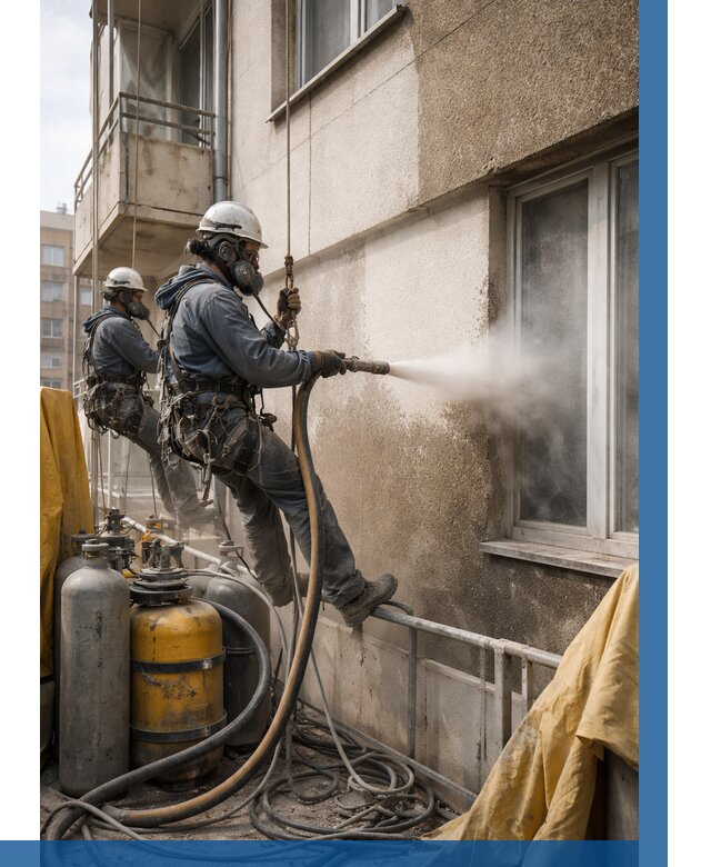 Пескоструйная очистка фасада в Великих Луке от 672 р. | ВЫСОТНИК-Вкл