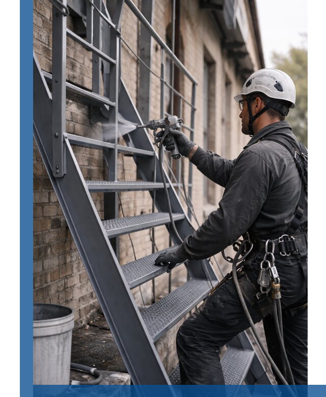 Покраска и антикоррозионная защита пожарных лестниц в Великих Луке