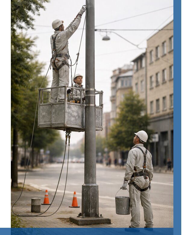 Покраска опор освещения в Великих Луке от 5169 р. | ВЫСОТНИК-Вкл
