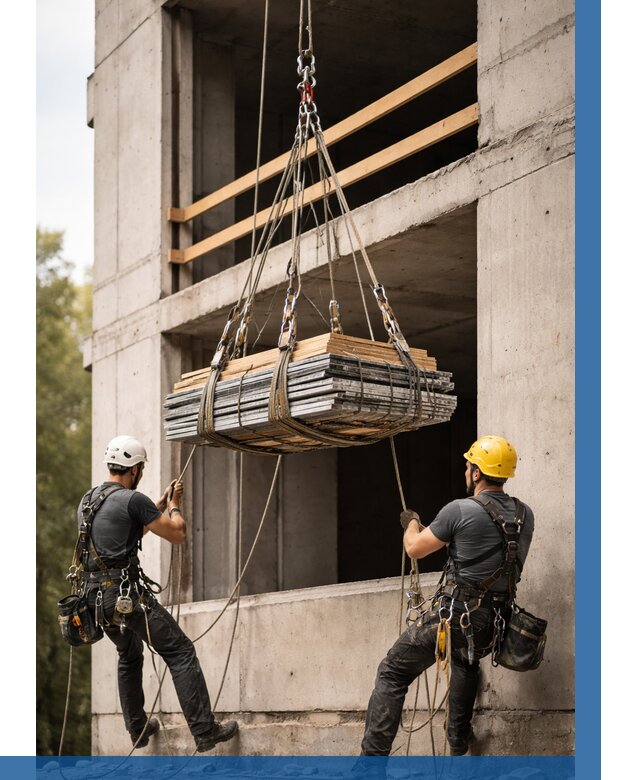 Подъем материала на этаж веревками в Великих Луке от 1551 р. | ВЫСОТНИК-Вкл