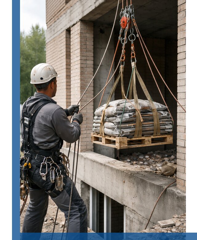 Подъем материалов на этаж веревками в Великих Луке оперативно
