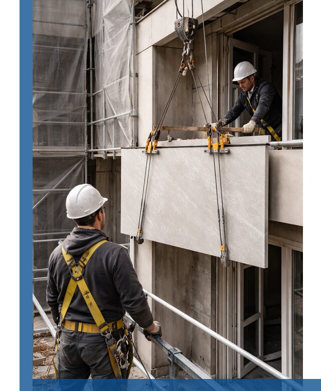 Подъем керамогранита на этаж в Великих Луке грузчиками и техникой