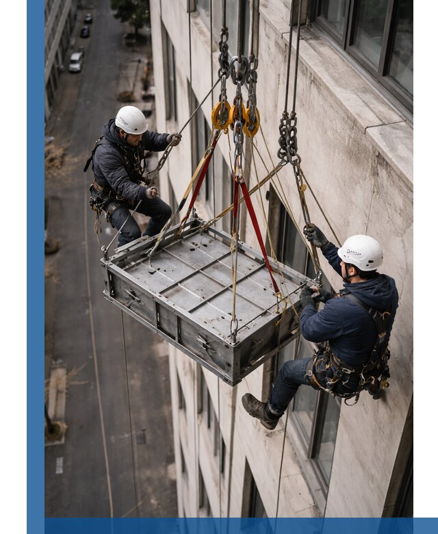 Спуск и подъем грузов по фасаду в Великих Луке для зданий