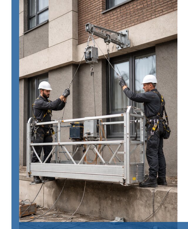 Монтаж и подъем фасадной люльки в Великих Луке с гарантией безопасности