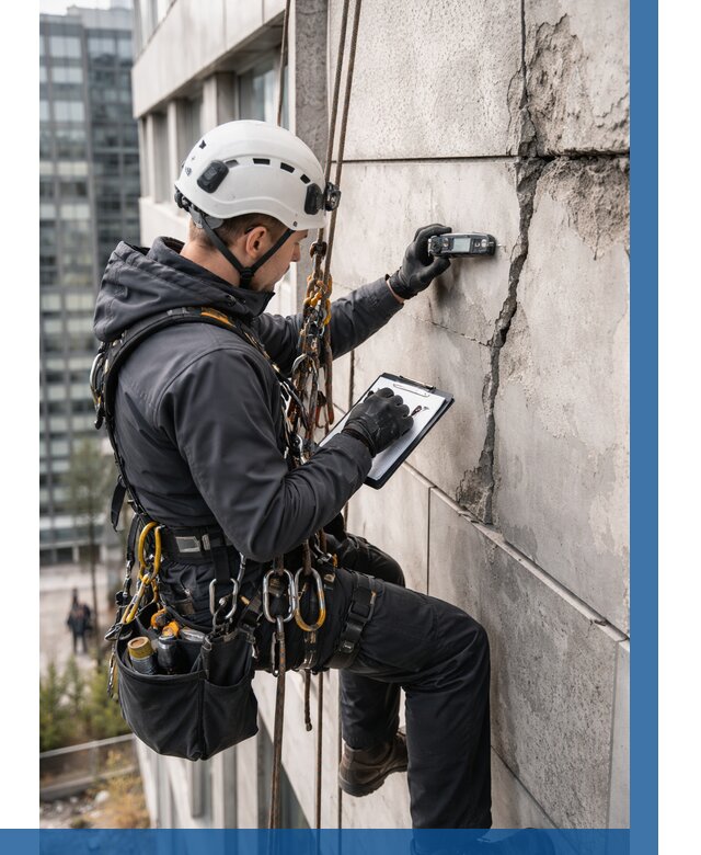 Обследование фасада альпинистами в Великих Луке от 124 р. | ВЫСОТНИК-Вкл