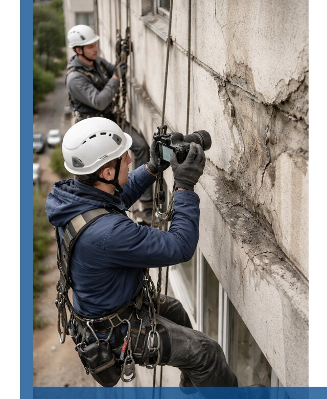 Фотофиксация дефектов фасада с высотной съемкой в Великих Луке